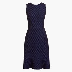 Jcrew Navy Polka Dot Midi Dress